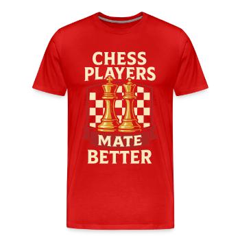 Joueur d’échecs échec et mat Meilleur humour échec et mat - T-shirt bio Premium Homme - rouge - Devant - Damien (186cm)