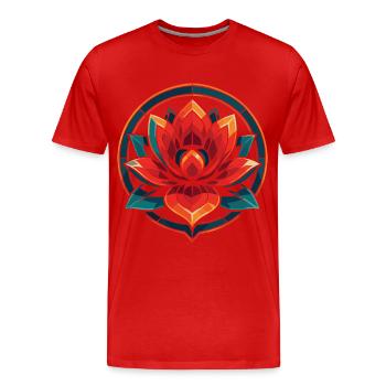 Lotus Flower Mindfulness Affirmation - Men's Premium Organic T-Shirt - red - Front - Damien (186cm)