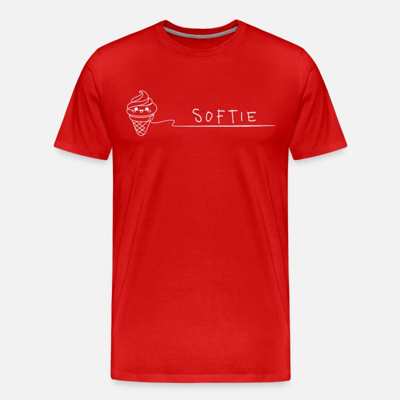 Softie. Softeis Liebe Minimal Oneline - Männer Premium Bio T-Shirt - Rot
