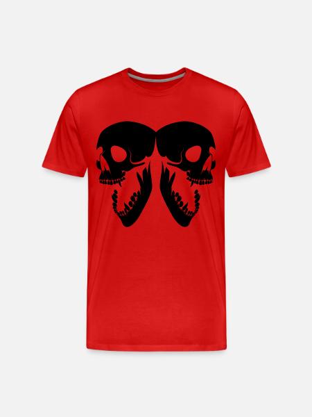 skulls - Männer Premium Bio T-Shirt - Rot