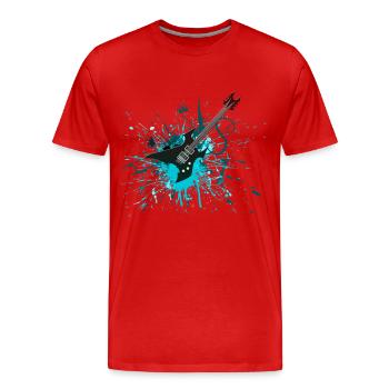 E-Gitarre Graffiti - Männer Premium Bio T-Shirt - Rot - Vorne - Damien (186cm)