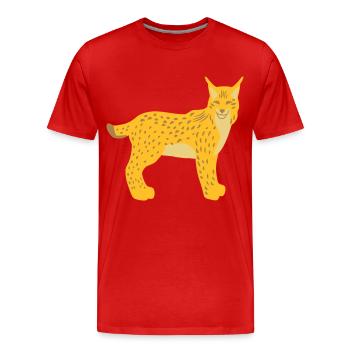 Luchs Kopf vorn vektor - Männer Premium Bio T-Shirt - Rot - Vorne - Damien (186cm)