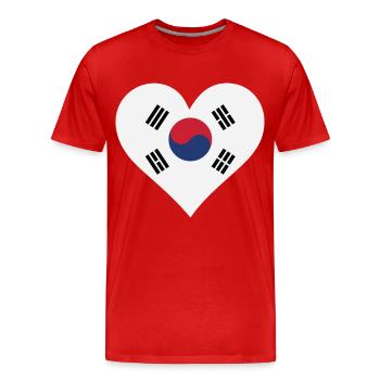 I Love South Korea - Men's Premium Organic T-Shirt - red - Front - Damien (186cm)