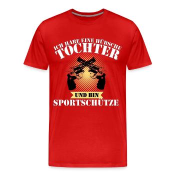 ich bin sportschütze 4 - Männer Premium Bio T-Shirt - Rot - Vorne - Damien (186cm)