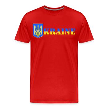 Ukraine - Männer Premium Bio T-Shirt - Rot - Vorne - Damien (186cm)
