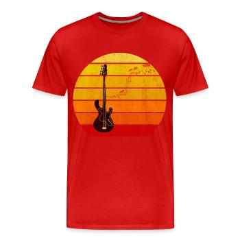 Retro Bass Guitar Bass Player Guitar - Men's Premium Organic T-Shirt - red - Front - Damien (186cm)