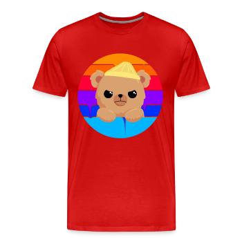 Mauvais petit ours - T-shirt bio Premium Homme - rouge - Devant - Damien (186cm)