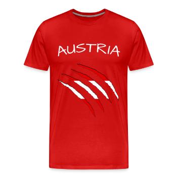 Austria Risse - Männer Premium Bio T-Shirt - Rot - Vorne - Damien (186cm)