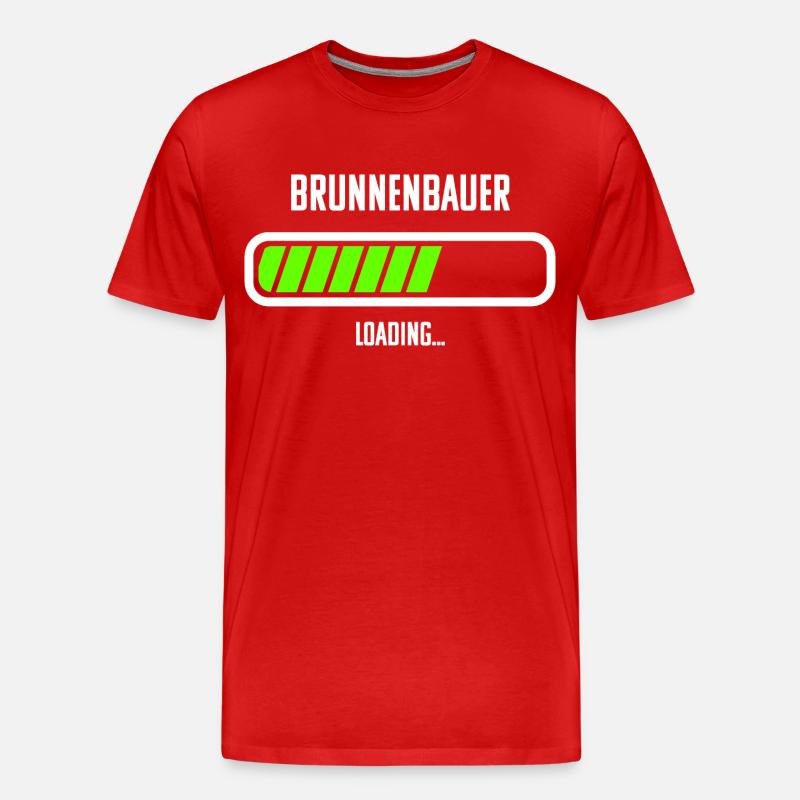 Brunnenbauer Beruf Loading Ladebalken - Männer Premium Bio T-Shirt - Rot