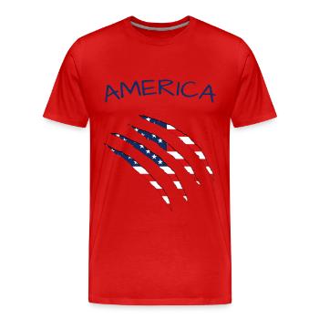 America Risse Klauen - Männer Premium Bio T-Shirt - Rot - Vorne - Damien (186cm)