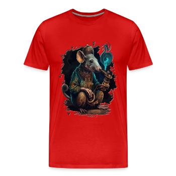 cool Rat funny smoke Relax Design - T-shirt bio Premium Homme - rouge - Devant - Damien (186cm)