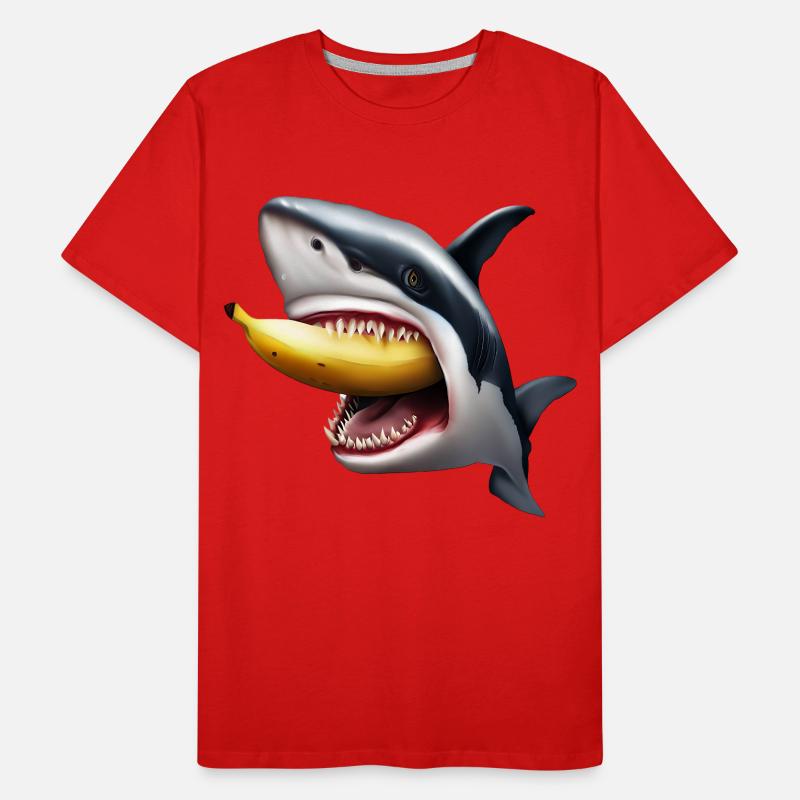 Shark eats banana Men's Premium Organic T-Shirt