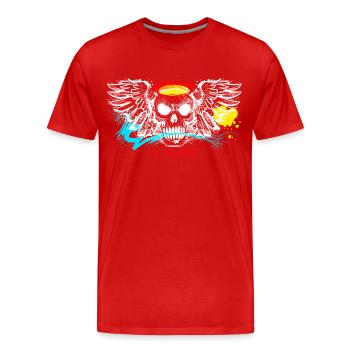 L.Gor stylischer Totenkopf - Männer Premium Bio T-Shirt - Rot - Vorne - Damien (186cm)