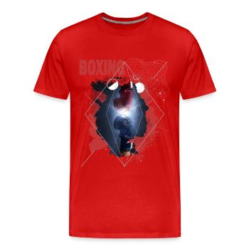 Boxen Boxing Boxer Boxhandschuhe Boxkampf Boxring - Männer Premium Bio T-Shirt - Rot - Vorne - Damien (186cm)