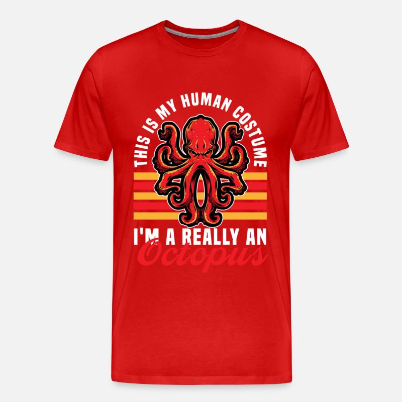 octopus - Männer Premium Bio T-Shirt - Rot