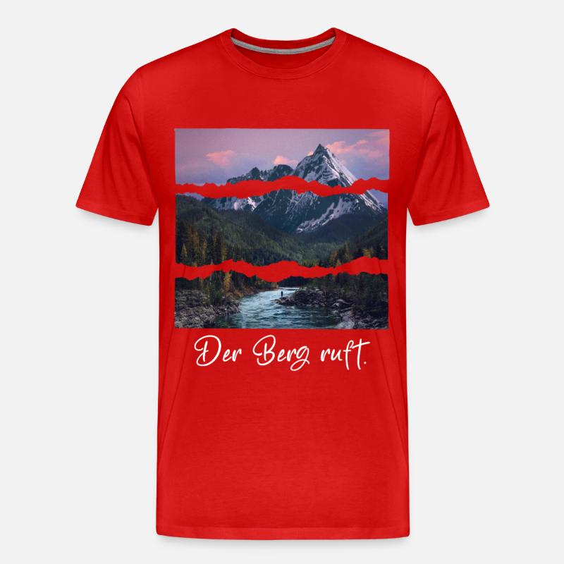 the mountain is calling - Männer Premium Bio T-Shirt - Rot