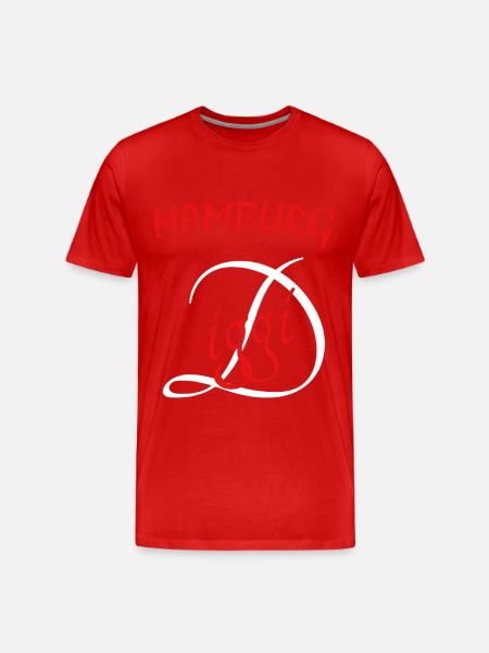 Hamburg - Männer Premium Bio T-Shirt - Rot