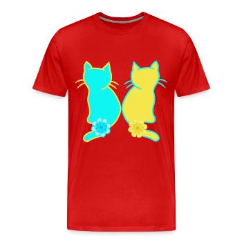 Hauskatze Katzen Katze Haustiere Ukraine - Männer Premium Bio T-Shirt - Rot - Vorne - Damien (186cm)