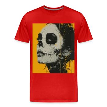 The Woman - Skull, Totenkopf, Teufel - Männer Premium Bio T-Shirt - Rot - Vorne - Damien (186cm)