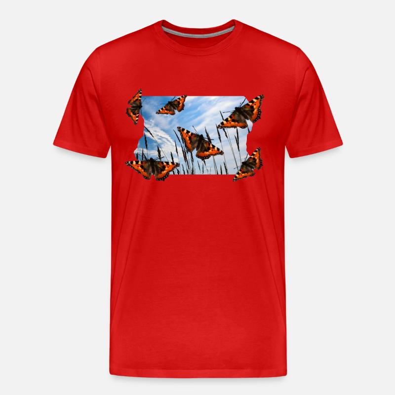 SCHMETTERLING - Männer Premium Bio T-Shirt - Rot