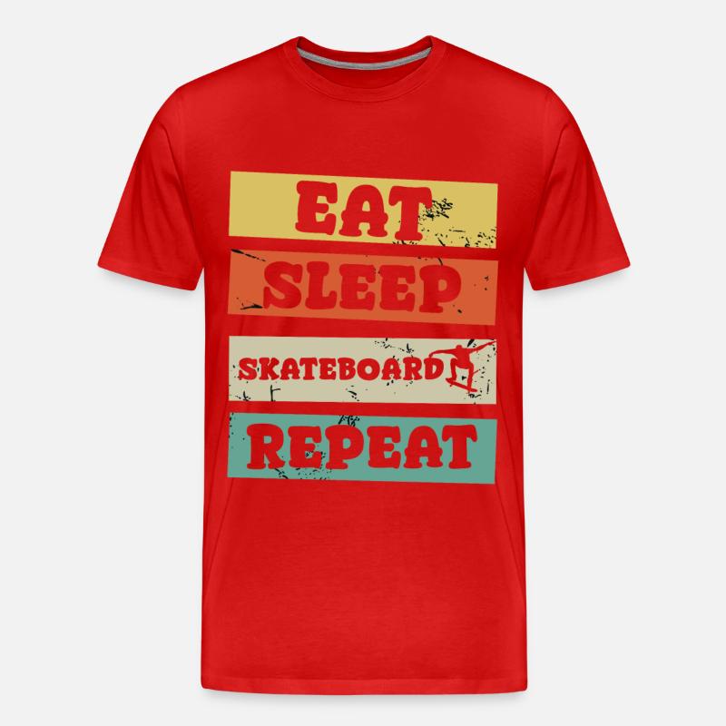 eat sleep skateboard repeat - Männer Premium Bio T-Shirt - Rot