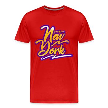 New York - T-shirt bio Premium Homme - rouge - Devant - Damien (186cm)
