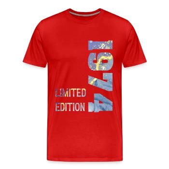 50 Years Limited Edition 1974 50th Anniversary - Men's Premium Organic T-Shirt - red - Front - Damien (186cm)
