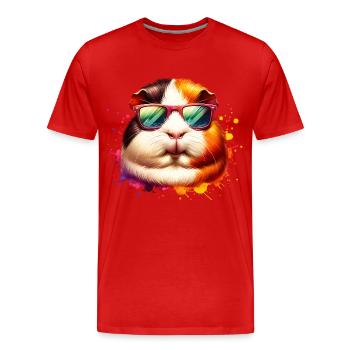 Meerschweinchen - Männer Premium Bio T-Shirt - Rot - Vorne - Damien (186cm)