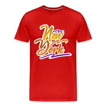 New York - T-shirt bio Premium Homme - rouge - Devant - Damien (186cm)