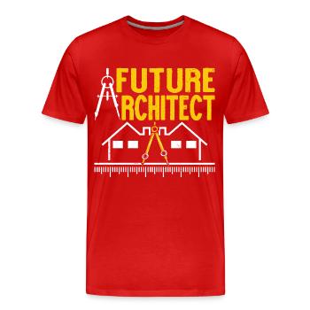Architecte - T-shirt bio Premium Homme - rouge - Devant - Damien (186cm)