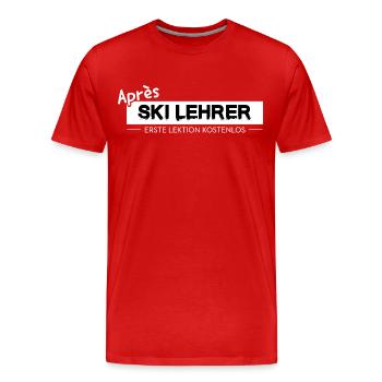 Moniteur d’après-ski Design Skiing Party Autriche - T-shirt bio Premium Homme - rouge - Devant - Damien (186cm)