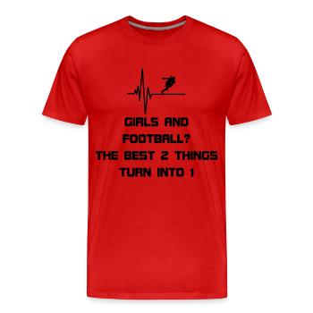 Girls and Football - Männer Premium Bio T-Shirt - Rot - Vorne - Damien (186cm)