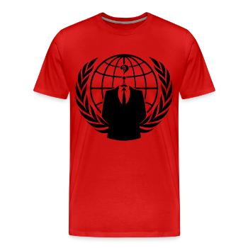 ANONYMOUS - Männer Premium Bio T-Shirt - Rot - Vorne - Damien (186cm)