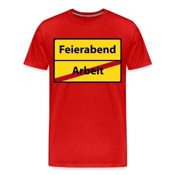 Arbeit Feierabend - Männer Premium Bio T-Shirt - Rot - Vorne - Damien (186cm)
