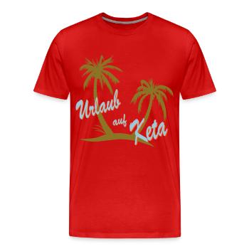 Urlaub auf Keta Ketamin und Drogen - Männer Premium Bio T-Shirt - Rot - Vorne - Damien (186cm)