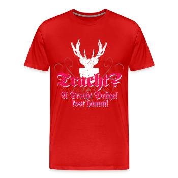 Tracht Prügel - weiß rot - Männer Premium Bio T-Shirt - Rot - Vorne - Damien (186cm)