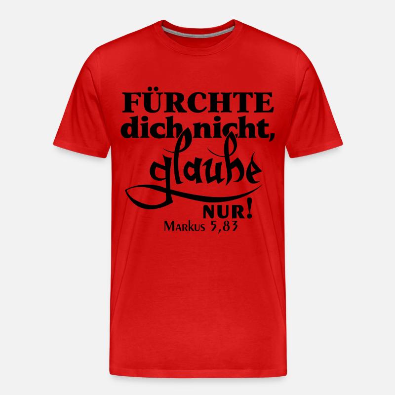 Markus 5,83 Bibelvers - Männer Premium Bio T-Shirt - Rot