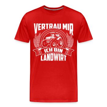Ich bin Landwirt - Männer Premium Bio T-Shirt - Rot - Vorne - Damien (186cm)