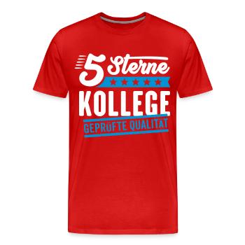 5Sterne Kollege - Männer Premium Bio T-Shirt - Rot - Vorne - Damien (186cm)