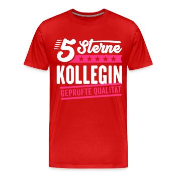 5Sterne Kollegin - Männer Premium Bio T-Shirt - Rot - Vorne - Damien (186cm)