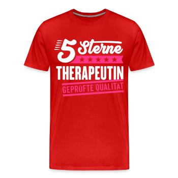 5Sterne Therapeutin - Männer Premium Bio T-Shirt - Rot - Vorne - Damien (186cm)