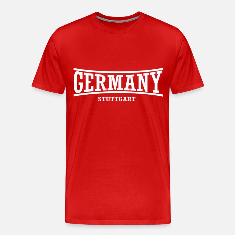 germany-Stuttgart-weiß - Männer Premium Bio T-Shirt - Rot