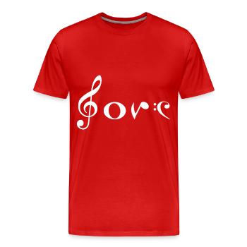 Love Musik Note - Männer Premium Bio T-Shirt - Rot - Vorne - Damien (186cm)