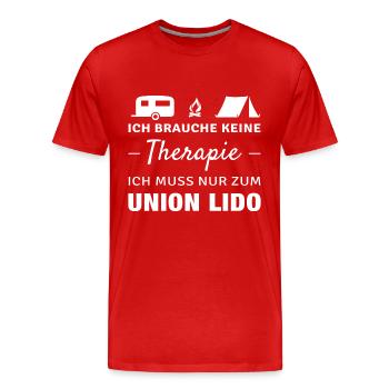 Therapie Union Lido - Männer Premium Bio T-Shirt - Rot - Vorne - Damien (186cm)