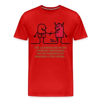 Ich hab aus meinen Fehlern gelernt. - Männer Premium Bio T-Shirt - Rot - Vorne - Damien (186cm)