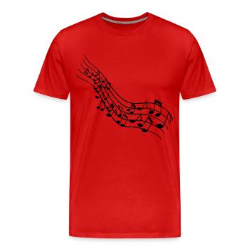 Musiknoten - Männer Premium Bio T-Shirt - Rot - Vorne - Damien (186cm)