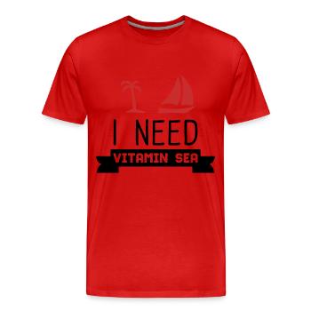 VACANCES - T-shirt bio Premium Homme - rouge - Devant - Damien (186cm)