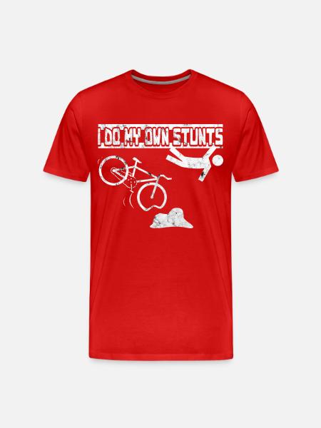 I do my own stunts MTB - Men's Premium Organic T-Shirt - red