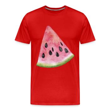 Pastèque Melon - T-shirt bio Premium Homme - rouge - Devant - Damien (186cm)