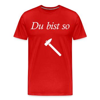 Hammer - Männer Premium Bio T-Shirt - Rot - Vorne - Damien (186cm)